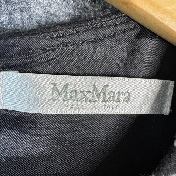 MaxMara Dress Womens 40 US 6 Black Striped Wool Sheath Front Pockets Business - Picture 3 of 14